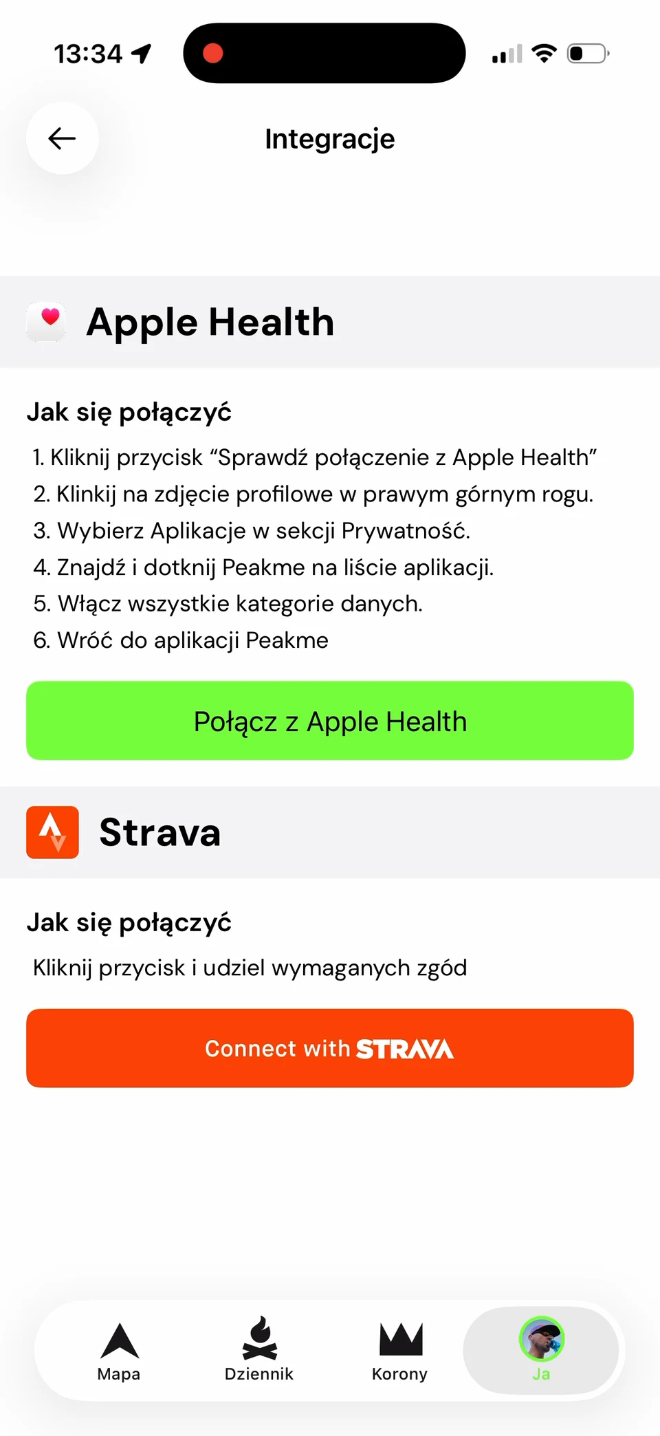 Prezentacja aplikacji Peakme